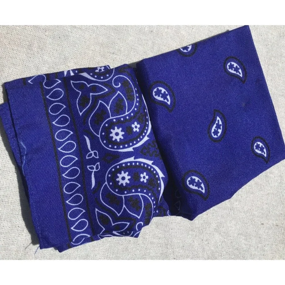 Vtg NOS Red White Blue Floral Bandana Scarf Cotton USA 21